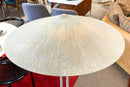 Michael Taylor Attributed Contemporary Modern Travertine and Metal Floor Lamp