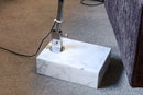 1970s Italian White Acrylic Shade Chrome Frame and Marble Base Arc Floor Lamp