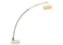 Brass and Acrylic Mid Century Modern Arc Floor Lamp with Marble Base