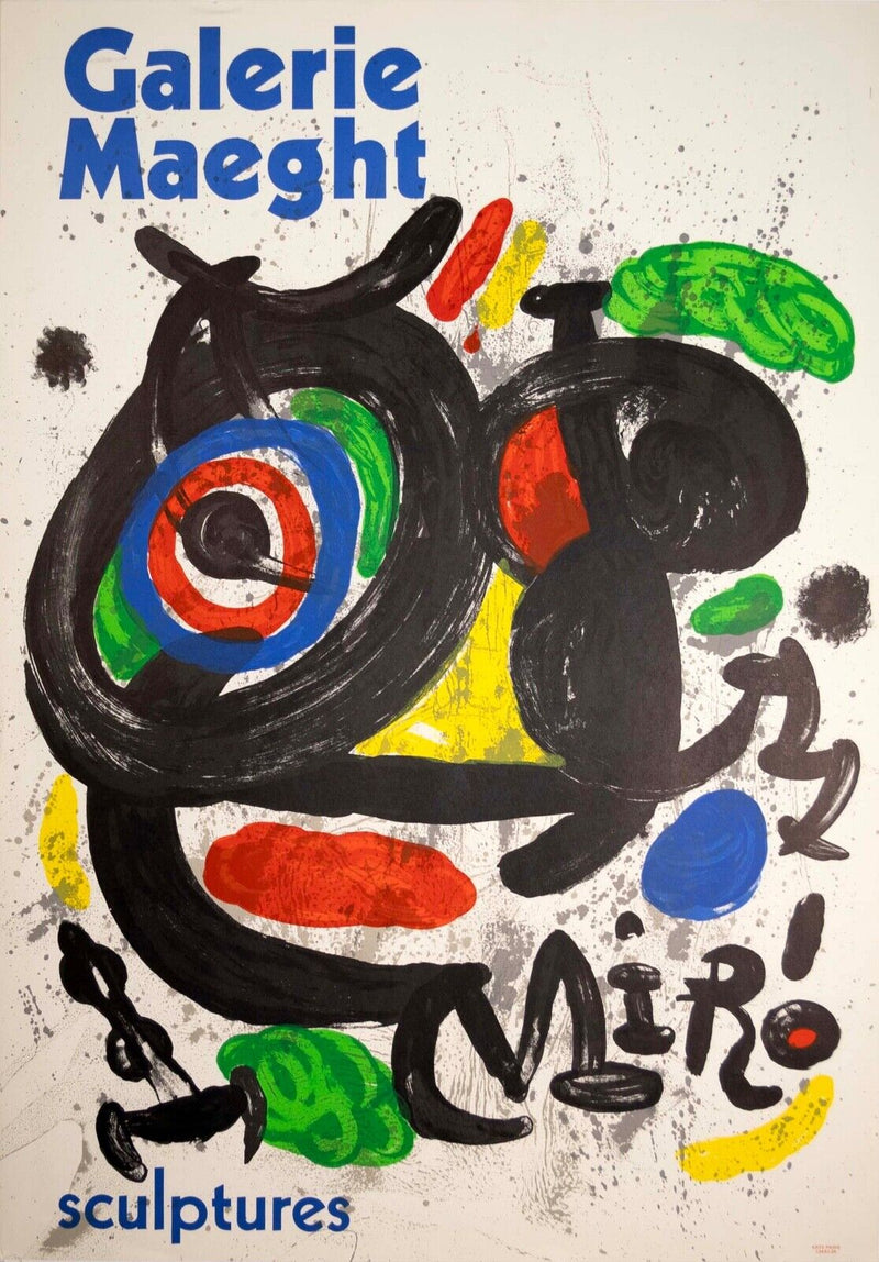 Joan Miro Galerie Maeght Paris Original Modern Lithographic Poster Unframed 1978