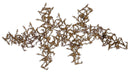 Paul D. Wellington Signed Modern Brutalist Abstract Brass Wall Sculpture 1970s