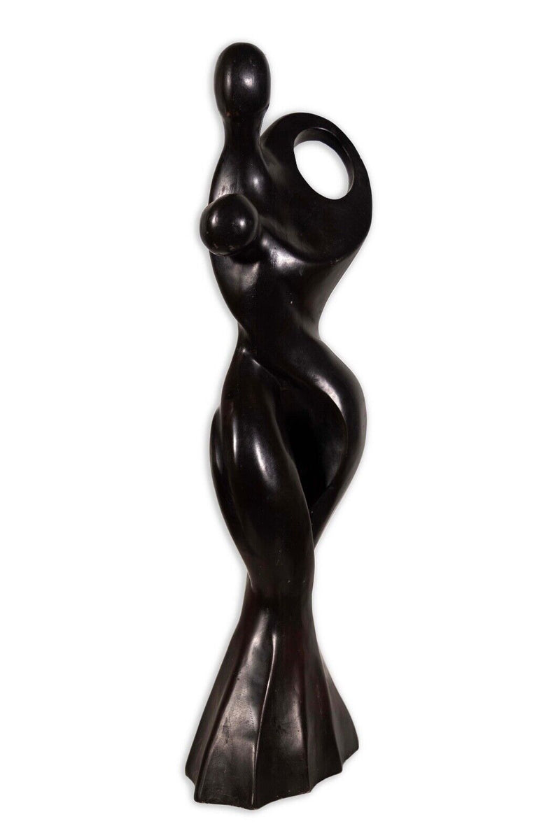 Postmodern Dancing Couple Ironwood Solid Wood Carved Sculpture