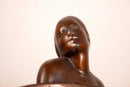 Art Deco Female Nude Bronze Sculpture Soap Dish or Trinket Tray on Lucite Base