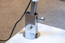 1970s Italian White Acrylic Shade Chrome Frame and Marble Base Arc Floor Lamp