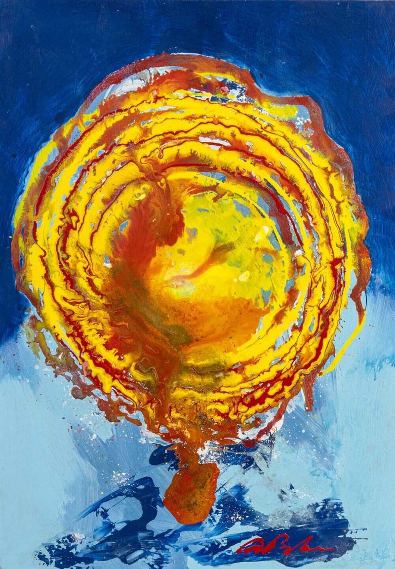Dominic Pangborn Spiraling into Space Signed Unique Acrylic Painting on Board