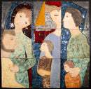 Ruth Faktor Faktorowicz Large Modernist Israeli Figurative Ceramic Tile Wall Art