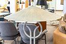 Michael Taylor Attributed Contemporary Modern Travertine and Metal Floor Lamp