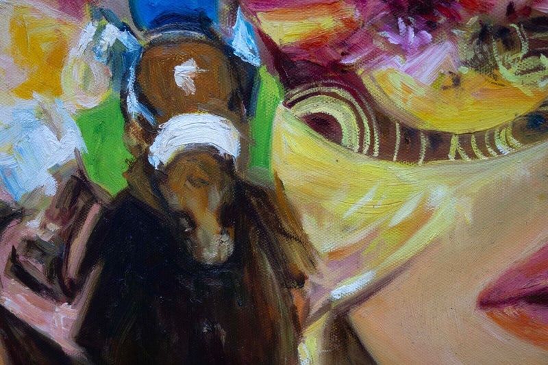 Dominic Pangborn Equestrian Visions Signed Unique Acrylic Painting on Canvas UF
