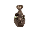 Art Deco Sitting Dogs Figurine Metal Sculpture with Vintage Jadeite Bowl 1930s