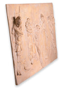 Sergio de Giusti Signed Bas Relief Figurative Religious Ceramic Sculpture 1985