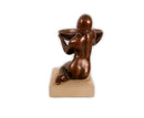 Art Deco Female Nude Bronze Sculpture Soap Dish or Trinket Tray on Lucite Base