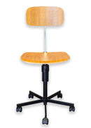 Rabami Stole Danish Wood and Metal Swivel Task Desk Chair