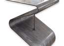 Postmodern Metal Steel Curved Sculptural Pedestal Display Base 1970s