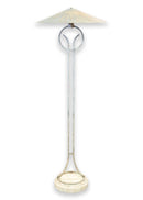Michael Taylor Attributed Contemporary Modern Travertine and Metal Floor Lamp