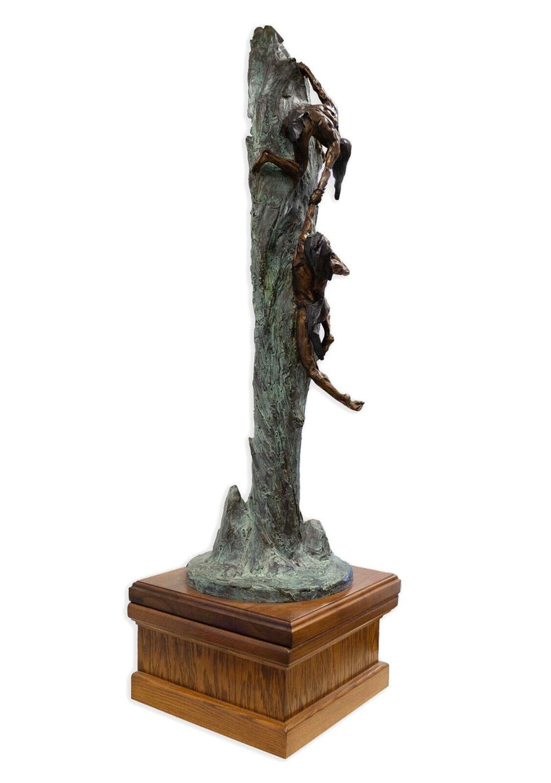 Gary Price The Ascent Large Patina Bronze Sculpture 45/60 on Wooden Base 1990