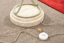 Michael Taylor Attributed Contemporary Modern Travertine and Metal Floor Lamp