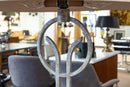 Michael Taylor Attributed Contemporary Modern Travertine and Metal Floor Lamp