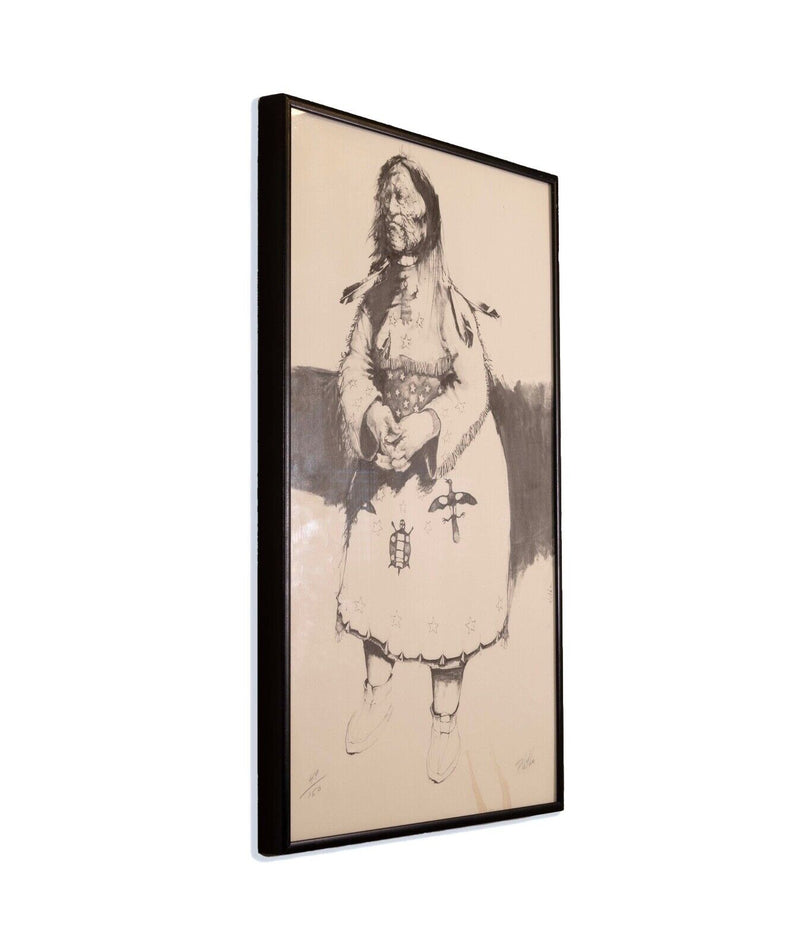 Paul Pletka Native American Portrait IV Signed Litho 49/150 Framed American SW