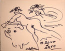 Reuben Nakian Untitled Signed Modern Figurative Felt-Tip Pen Drawing on Paper UF