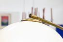 Brass and Acrylic Mid Century Modern Arc Floor Lamp with Marble Base