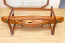 Arts & Crafts Style Custom Made Wood and Glass Boat Table