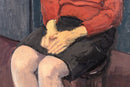 Raphael Soyer Seated Girl Signed Vintage Modern Figurative Original Oil Painting