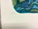 Mid Century Modern Unframed Aquarius Zodiac Judith Bledsoe Signed Lithograph