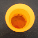 Czech Glass Orange Vase with Blue & Yellow Designs