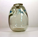 Richard Ritter Modern Clear Glass with Blue Vessel Sculpture AMC 1970s