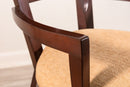 Pair of Berman Rossetti Contemporary Modern Dark Wood Armchairs