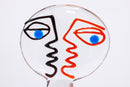 Ermanno Nason Italian Murano Cubist Modern Face Glass Sculpture Signed 1970's
