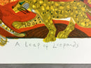 Mid Century Modern Unframed Leap of Leopards Judith Bledsoe Signed Lithograph