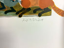 Mid Century Modern Unframed Skulk of Foxes Judith Bledsoe Hand Signed Lithograph