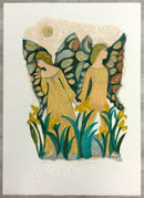 Mid Century Modern Unframed Gemini Zodiac Judith Bledsoe Hand Signed Lithograph