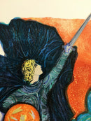 Mid Century Modern Unframed Scorpio Zodiac Judith Bledsoe Hand Signed Lithograph