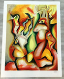 Contemporary Modernist Unframed Natures Roots Alexandra Nechita Signed Litho