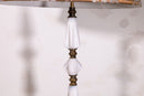 Art Deco Opaque Milk Glass and Brass Metal Floor Lamp