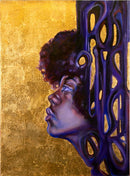 Christopher Adam Williams Lift Every Voice Diptych Oil on Canvas w/ Cu Au Leaf
