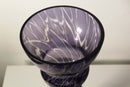 Contemporary Handblown Glass Vase Indigo with Swirl Design