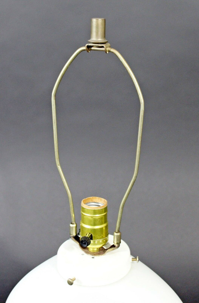 Mid Century Modern Large Peill Putzler Koch & Lowy White Glass Table Lamp 1970s