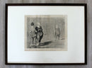 Antique 19th Century Honore Daumier Framed Les Baigneuses Etching 1800s