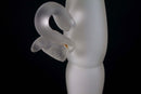 Bernie D’Onofrio Contemporary Hand-Blown Sculpted Purple & Frosted Etched Glass
