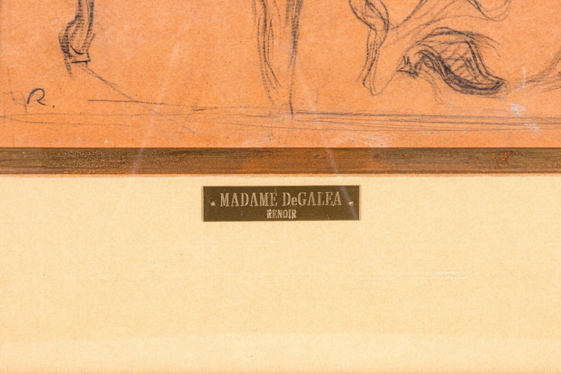 Pierre-Auguste Renoir Madame de Galéa Signed Original Sketch Graphite on Paper