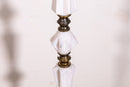 Art Deco Opaque Milk Glass and Brass Metal Floor Lamp