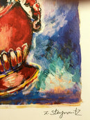 Modern Unframed Angels w Vase of Flowers Zamy Steynovitz Signed Seriolithograph