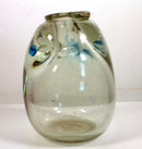 Richard Ritter Modern Clear Glass with Blue Vessel Sculpture AMC 1970s