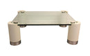 Postmodern Chrome Glass and Lacquered Legs Karl Springer Coffee Table