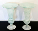 Mid Century Modern Pair of Seguso Vetri D'Arte Glass Vases Vessels Italy Signed