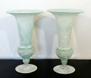 Mid Century Modern Pair of Seguso Vetri D'Arte Glass Vases Vessels Italy Signed