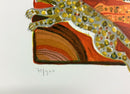 Mid Century Modern Unframed Leap of Leopards Judith Bledsoe Signed Lithograph
